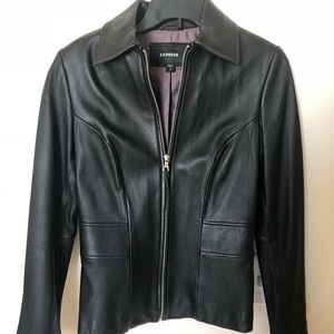 Genuine leather black jacket